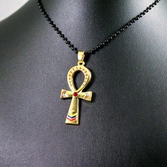 Alloy Egyptian Ankh Cross Pendant Necklace - Picture 5 of 8